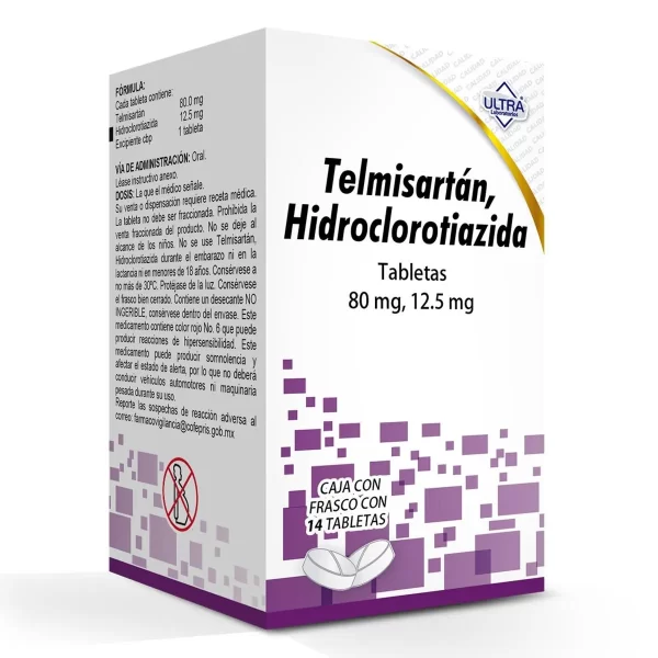 TELMISARTAN HIDROCLO TABS. 80 MG/12.5 MG